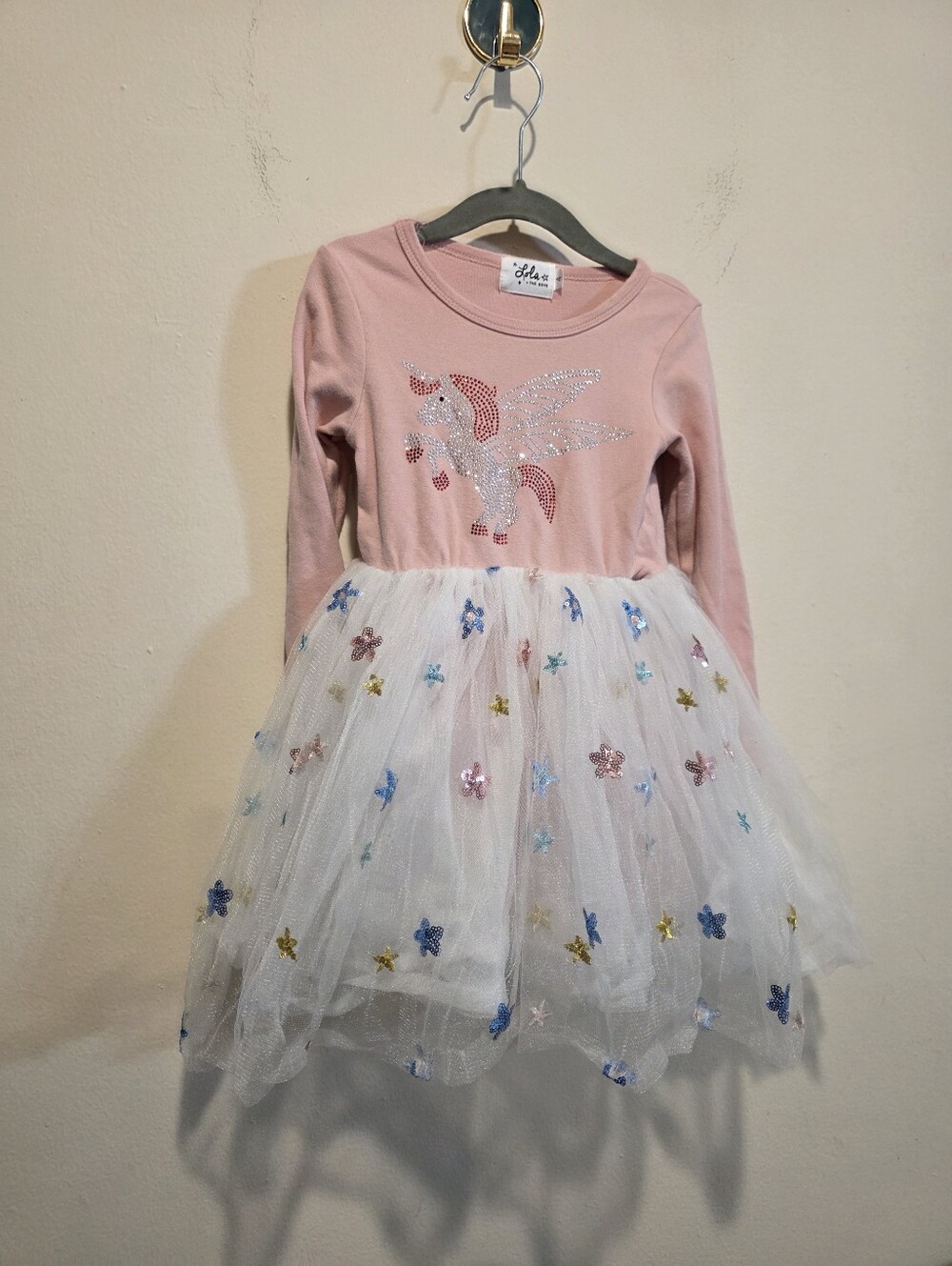 Unicorn Tulle Dress - Pink & White Kids Costume